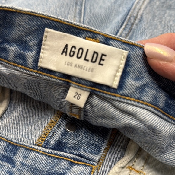 Agolde Jaden Denim Cut Off Shorts Size 26 - Picture 3 of 7